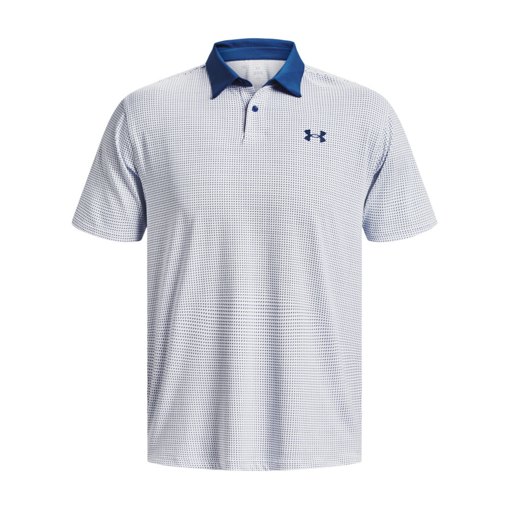 Under Armour Under Armour Mens T2G Printed Polo - White/Blue Mirage/Blue S