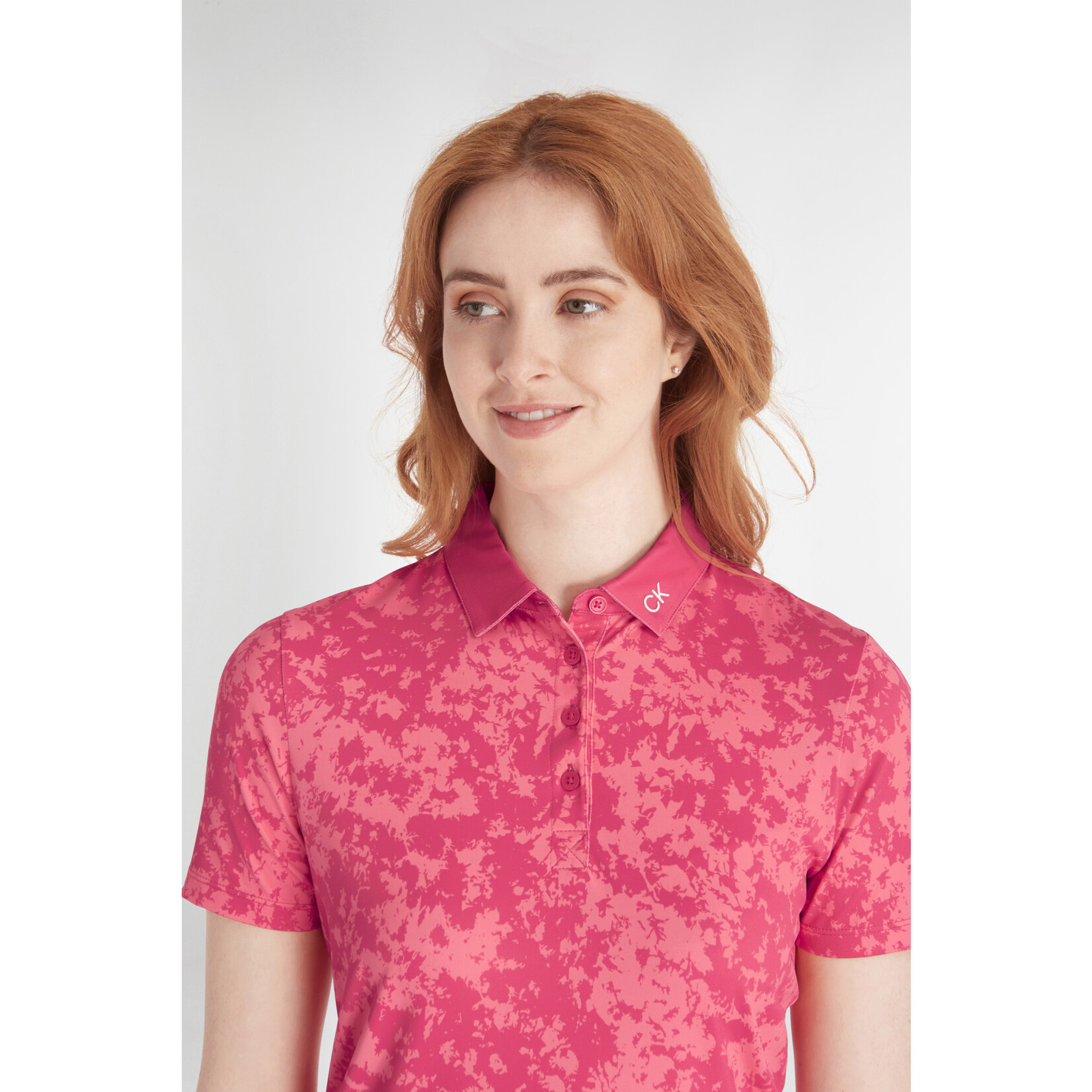 Calvin Klein Calvin Klein Canvas Print Polo - Berry Pink