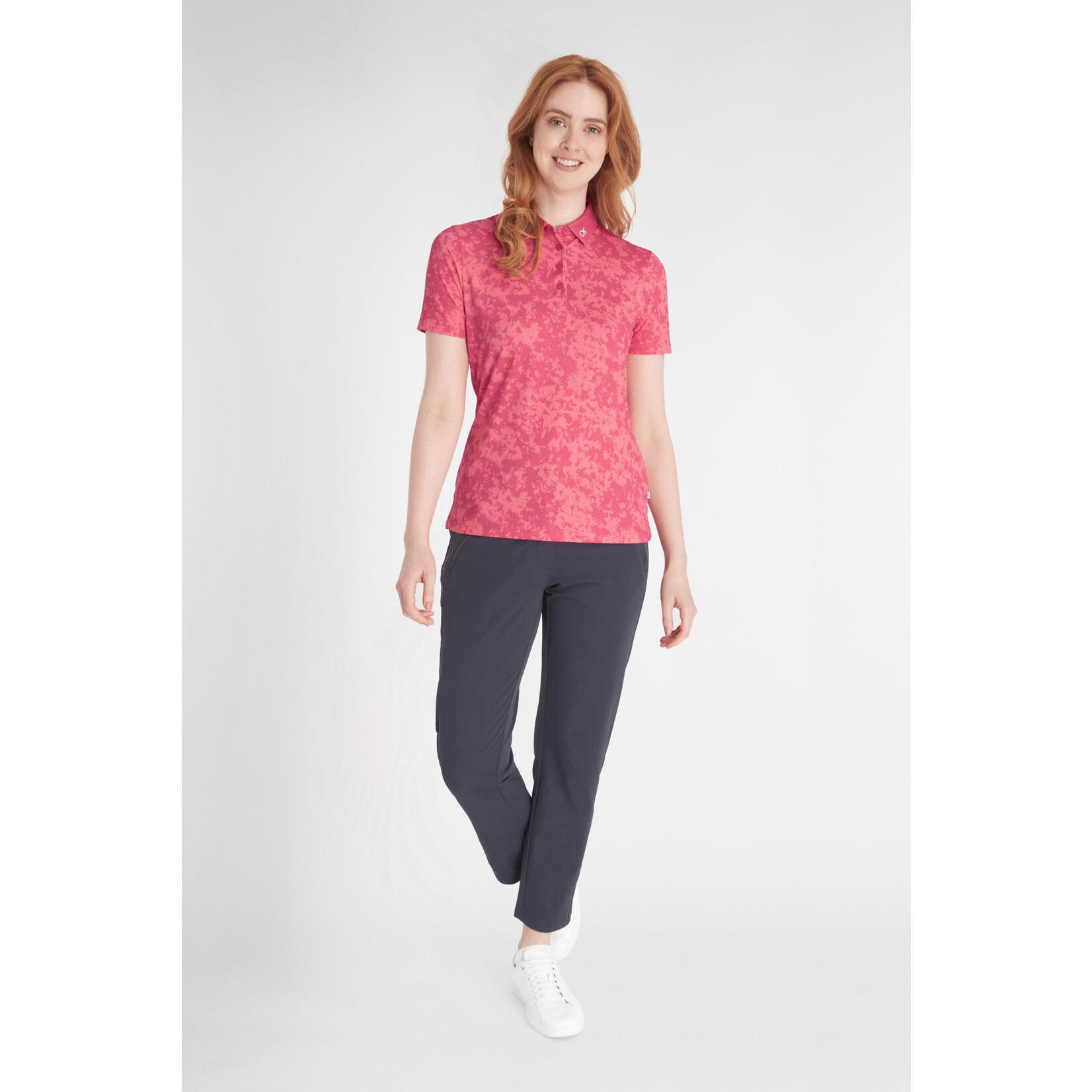 Calvin Klein Calvin Klein Canvas Print Polo - Berry Pink