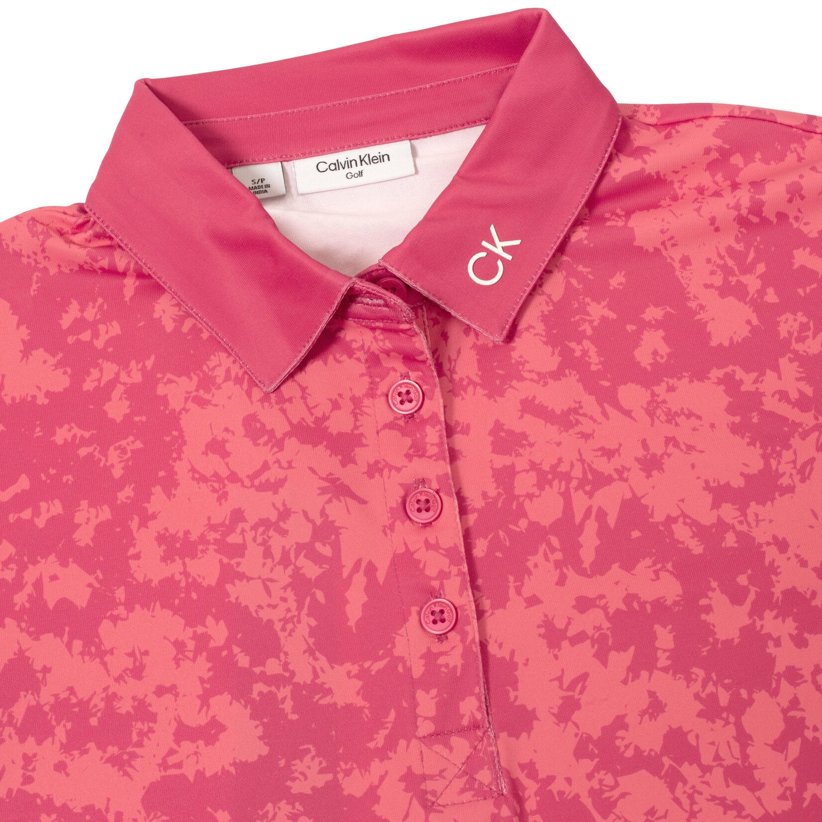 Calvin Klein Calvin Klein Canvas Print Polo - Berry Pink