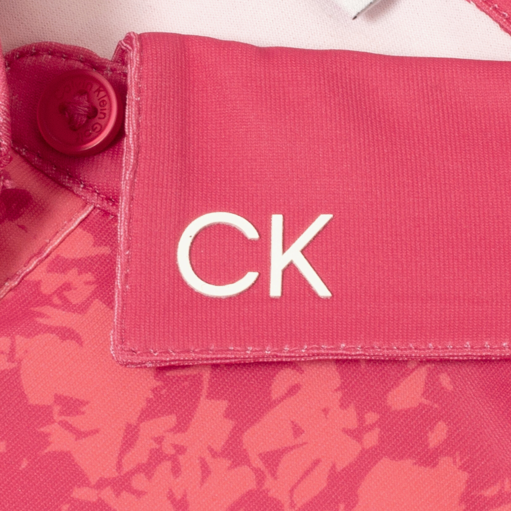 Calvin Klein Calvin Klein Canvas Print  Sleeveless Polo - Berry Pink