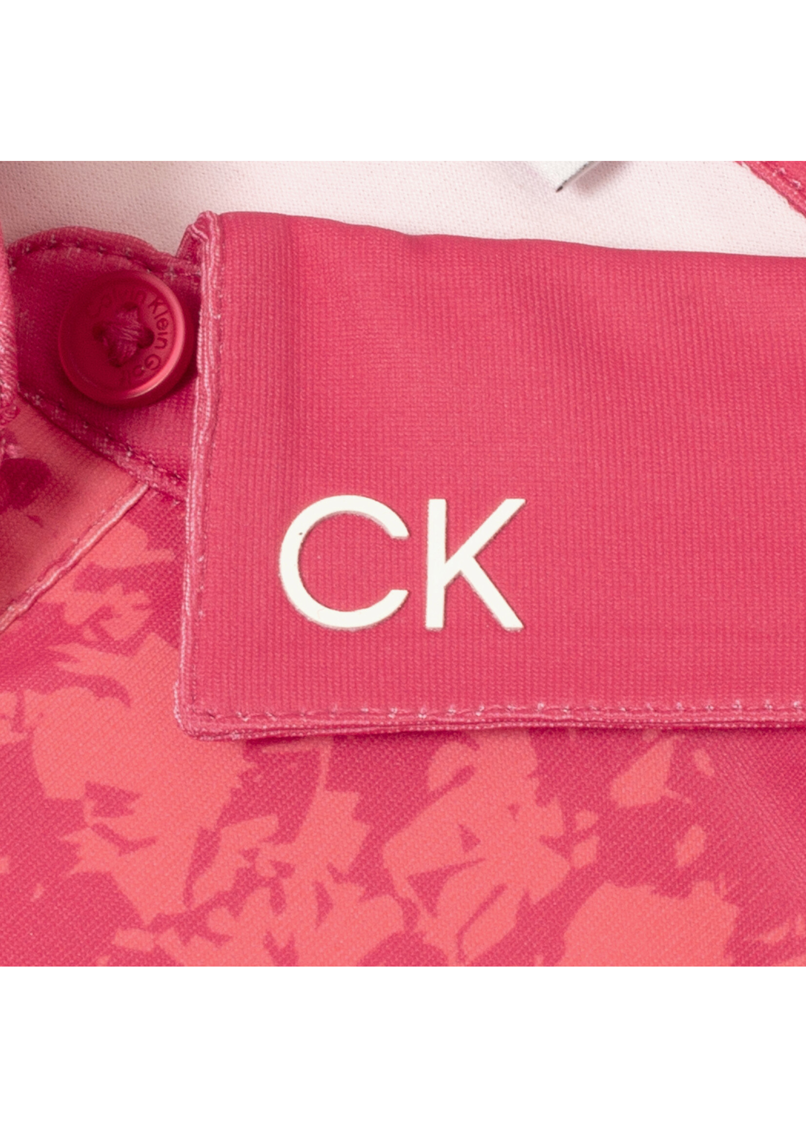 Calvin Klein Calvin Klein Canvas Print  Sleeveless Polo - Berry Pink