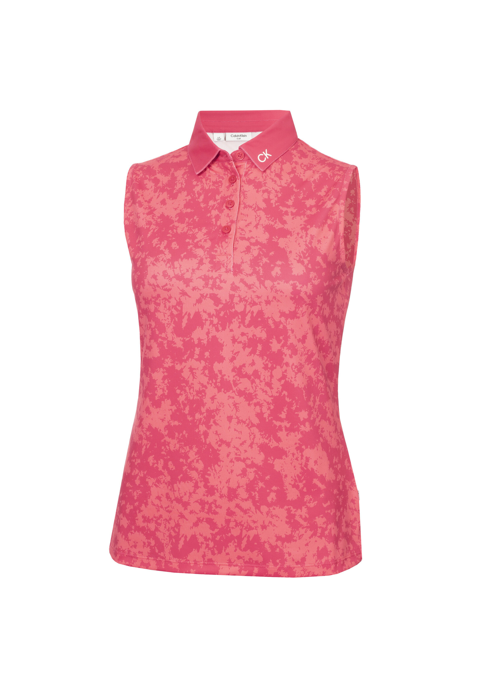 Calvin Klein Calvin Klein Canvas Print  Sleeveless Polo - Berry Pink