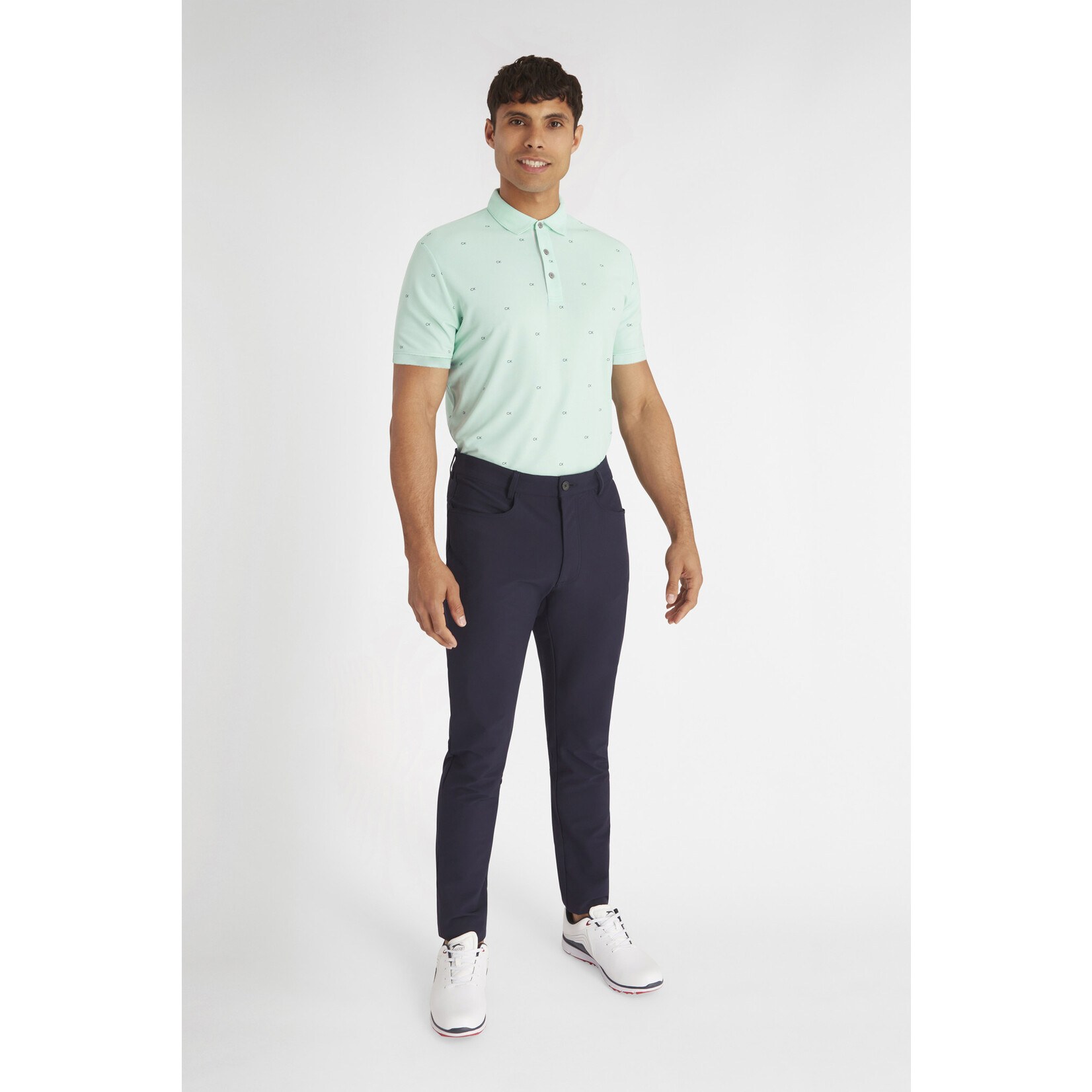 Calvin Klein Calvin Klein Monogram Pique Polo - Aqua