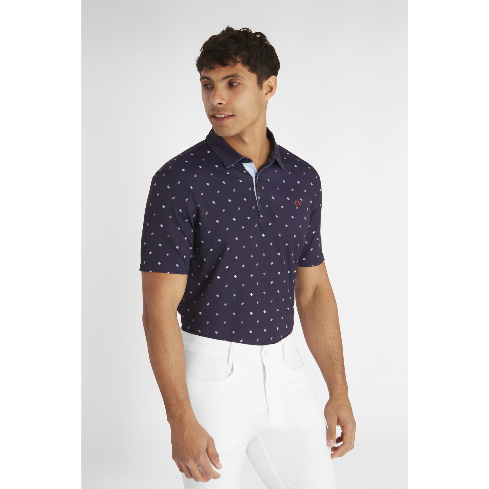 Calvin Klein Calvin Klein Treble Strike Print Polo - Evening Blue