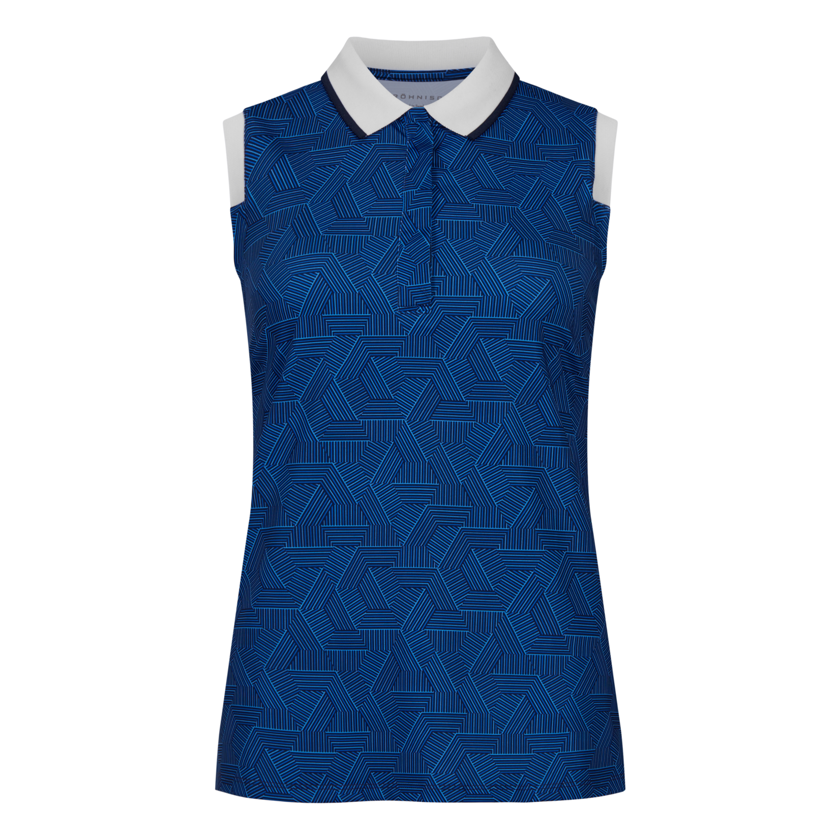 Rohnisch Rohnisch Deni Sleeveless Poloshirt - Hexagon Blue