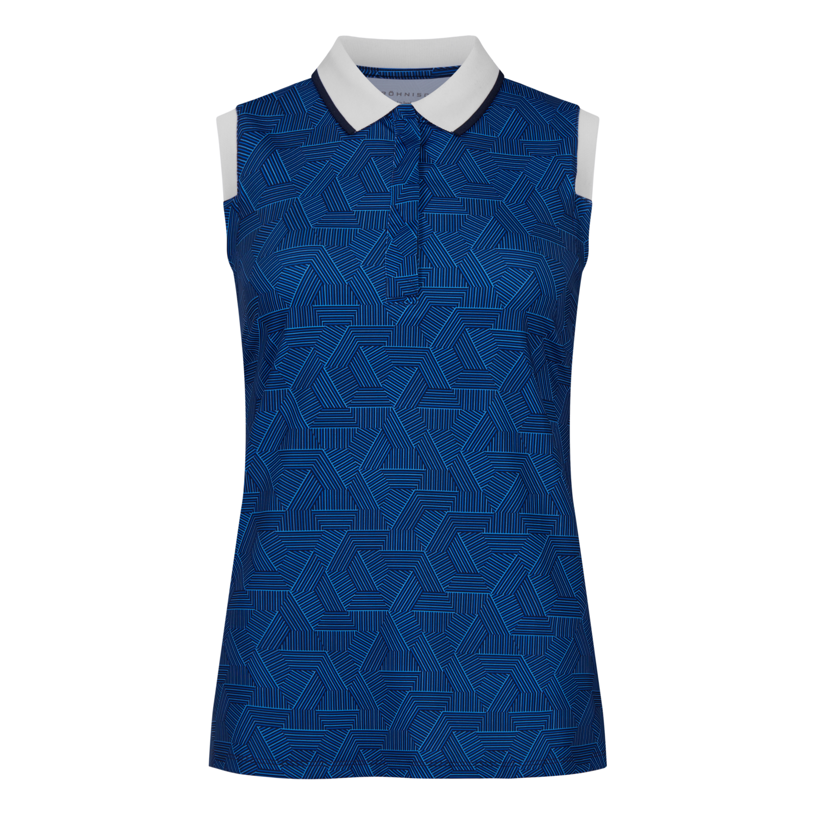 Rohnisch Rohnisch Deni Sleeveless Poloshirt - Hexagon Blue