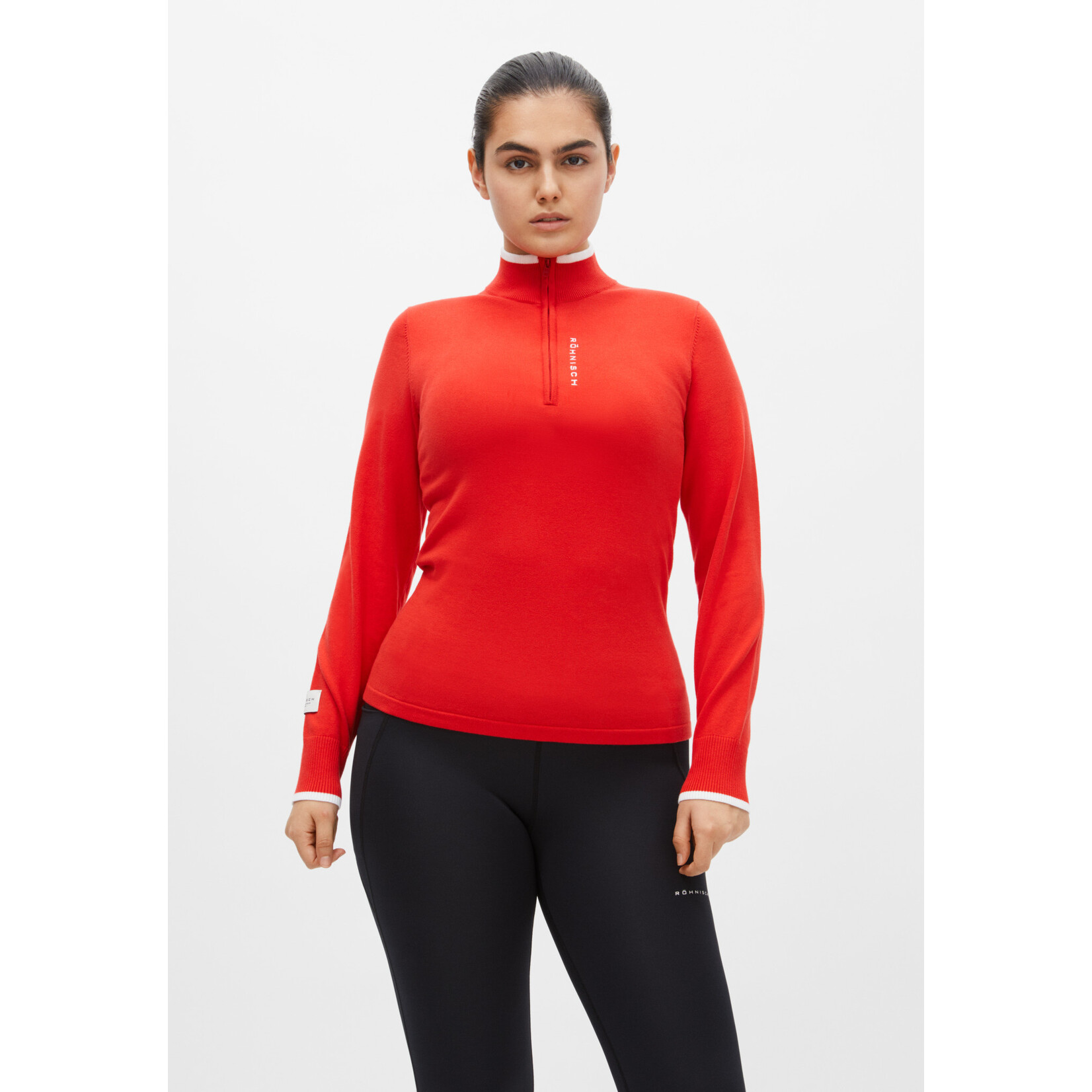 Rohnisch Rohnisch Knitted Half Zip - Flame Scarlet