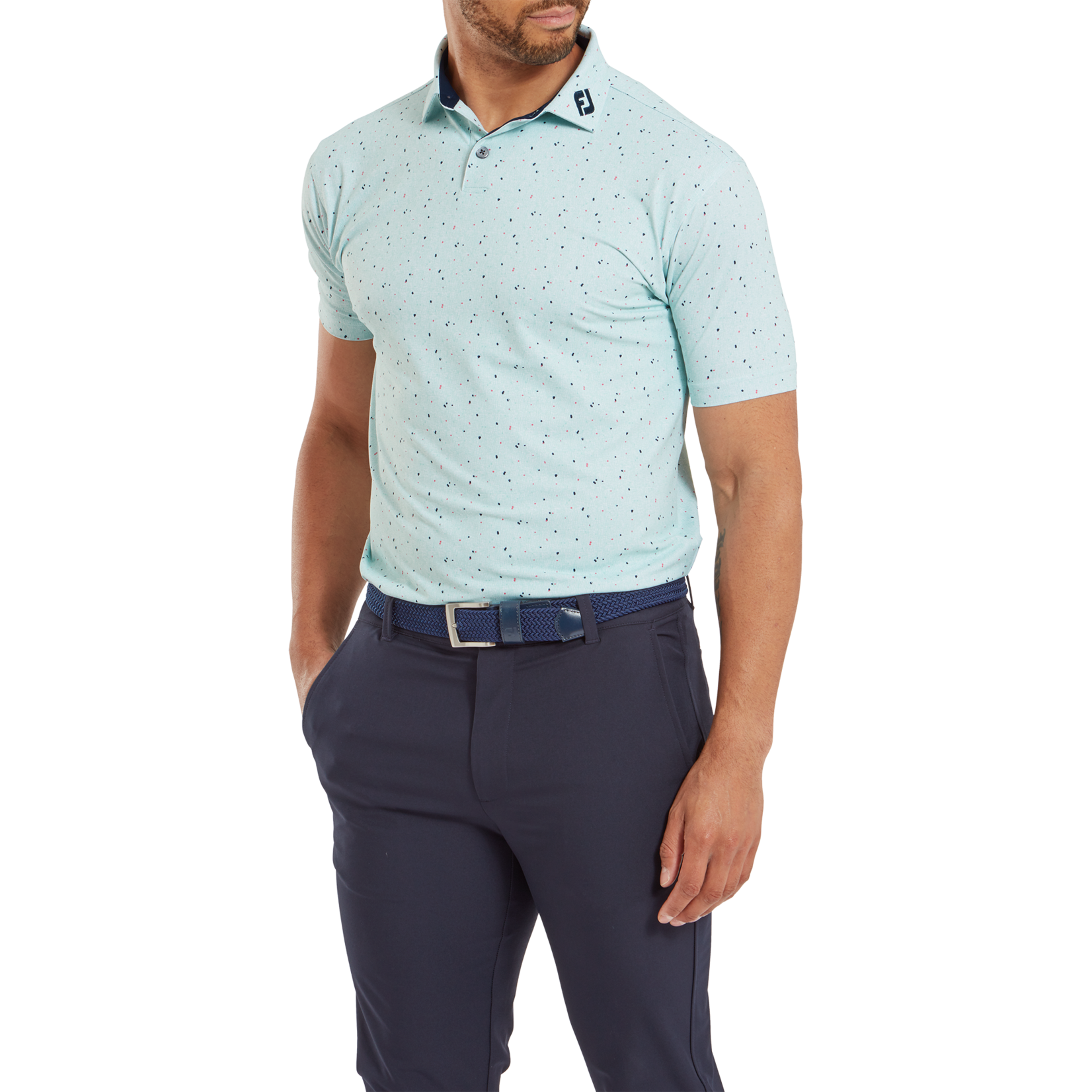 Footjoy Footjoy Tweed Texture Pique Polo - Sea Glass