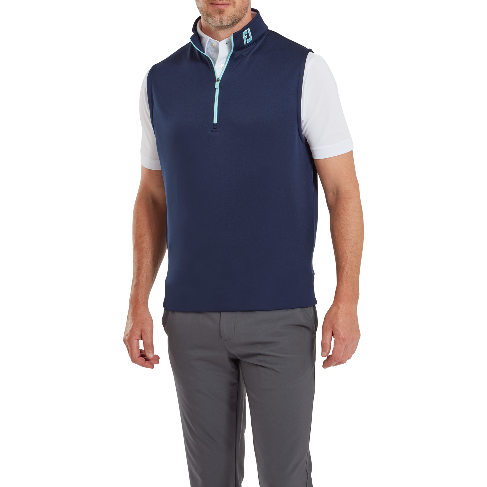 Footjoy Footjoy Half-Zip Vest - Navy/Sea Glass