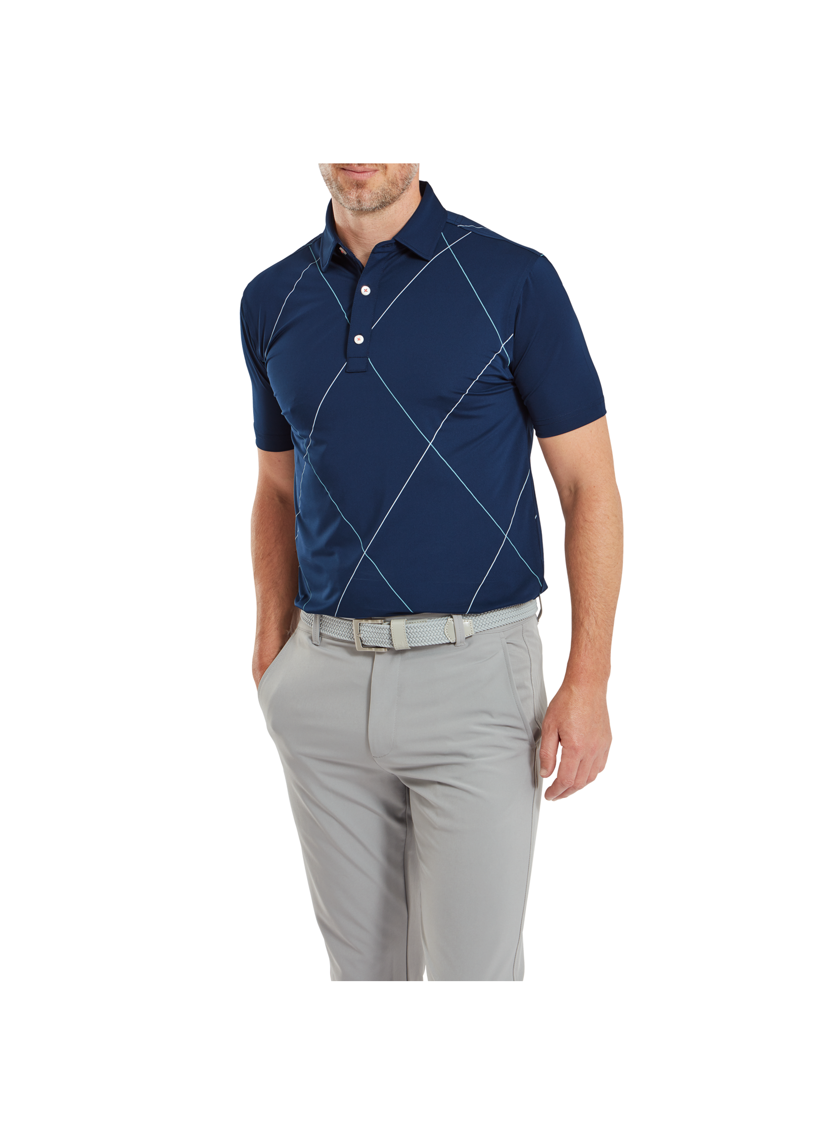 Footjoy Footjoy Raker Print  Lisle Polo - Navy