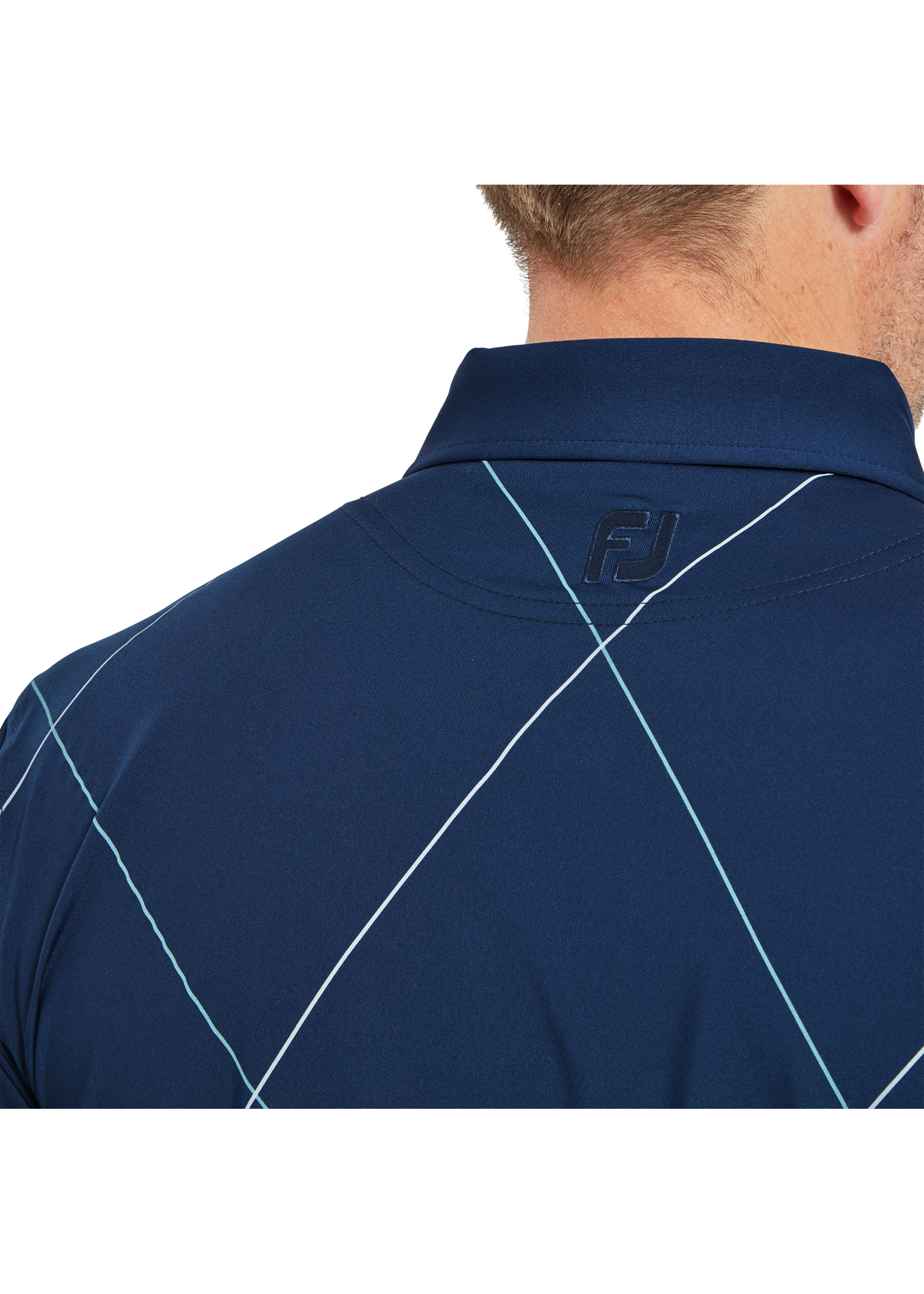 Footjoy Footjoy Raker Print  Lisle Polo - Navy