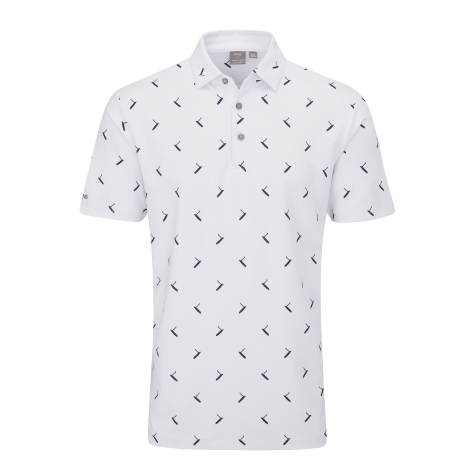 Ping PING Gold Putter Printed Polo - White/Navy Multi