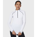Original Penguin Original Penguin Long Sleeve 1/4 Zip Sun Protection - Bright White/Nebulas Blue