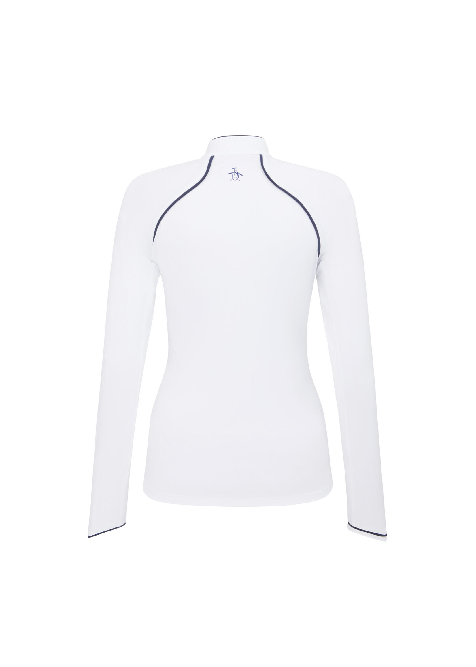Original Penguin Original Penguin Long Sleeve 1/4 Zip Sun Protection - Bright White/Nebulas Blue