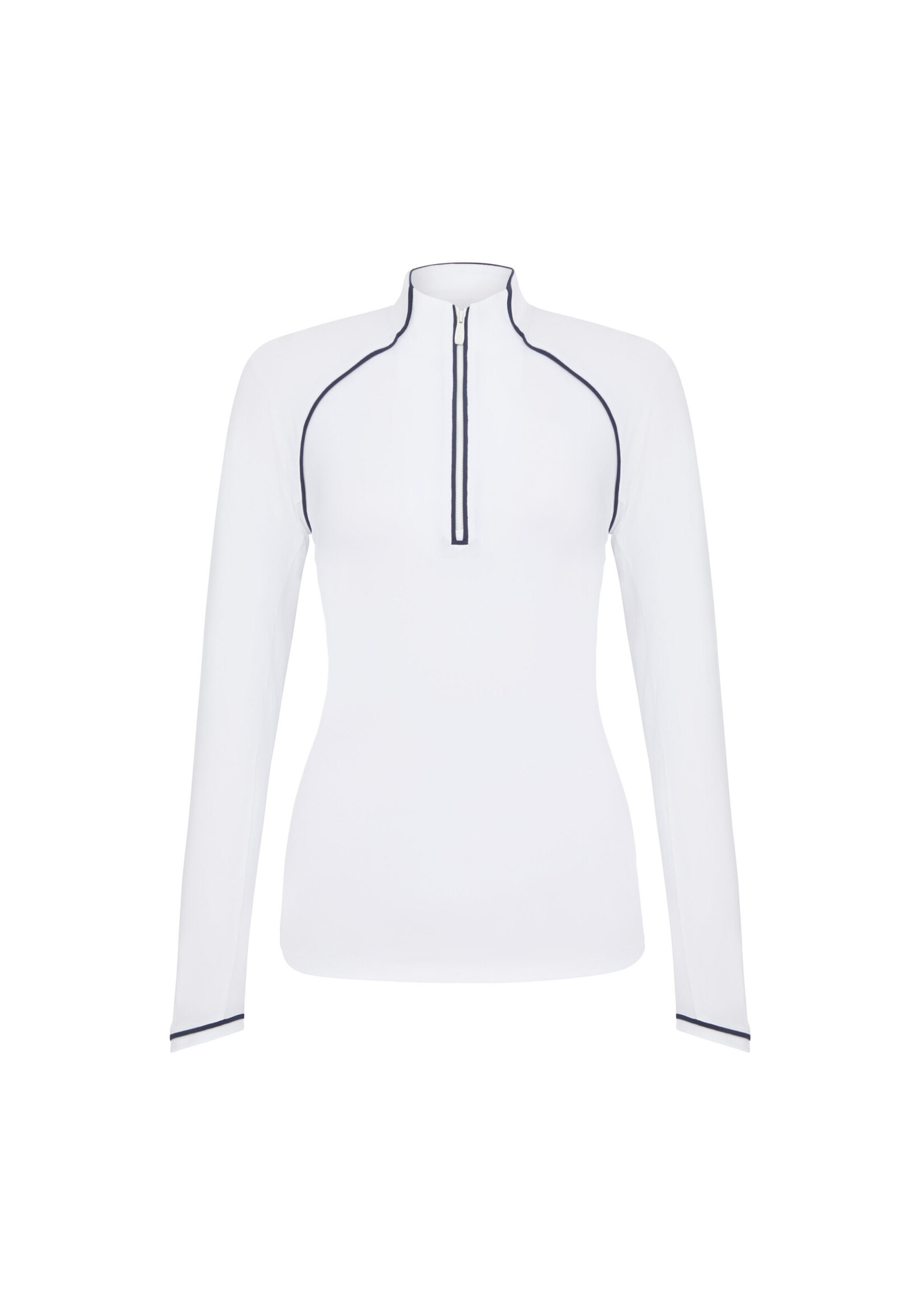 Original Penguin Original Penguin Long Sleeve 1/4 Zip Sun Protection - Bright White/Nebulas Blue