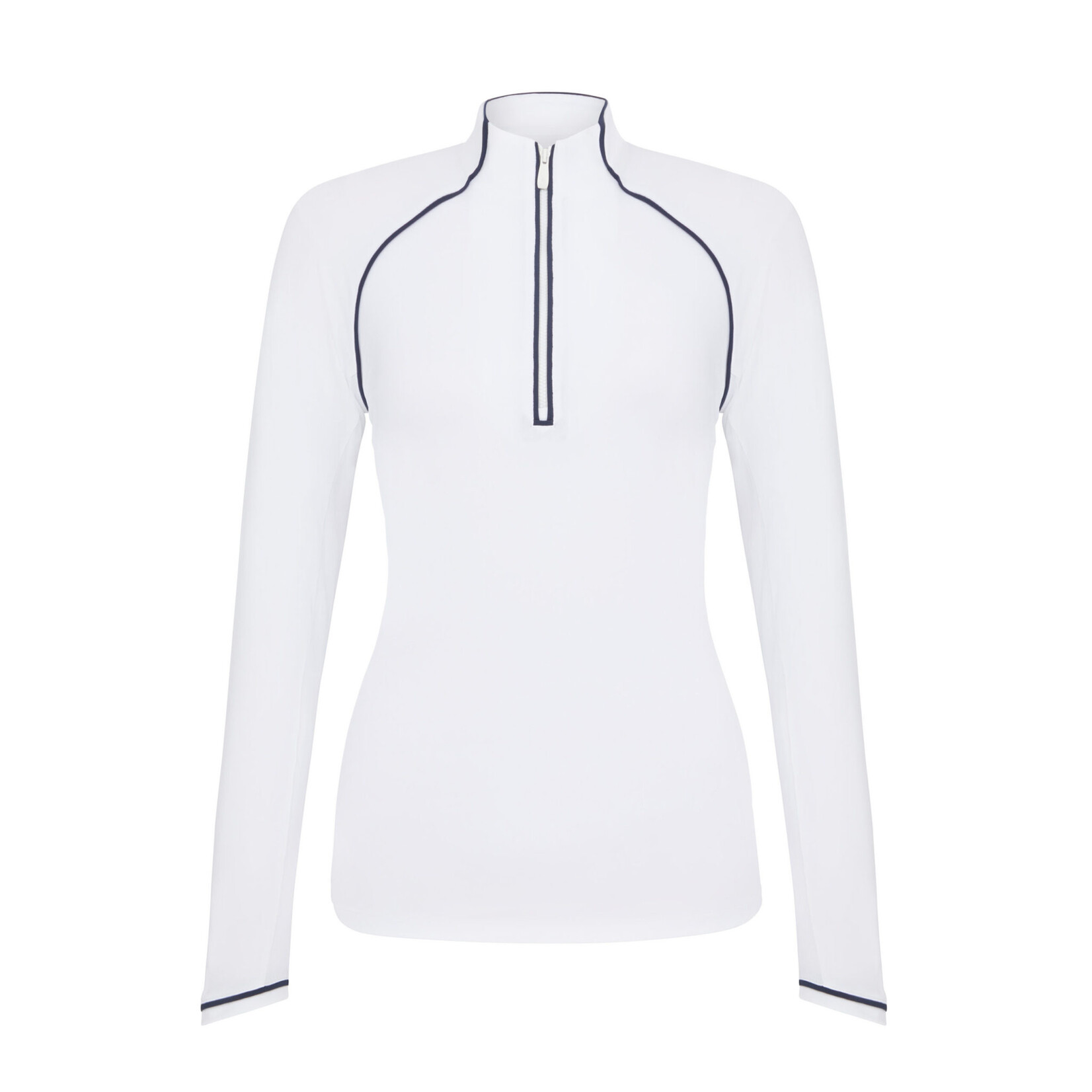 Original Penguin Original Penguin Long Sleeve 1/4 Zip Sun Protection - Bright White/Nebulas Blue