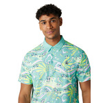 Original Penguin Original Penguin 60's Heritage Print Polo - Tanager Turquoise