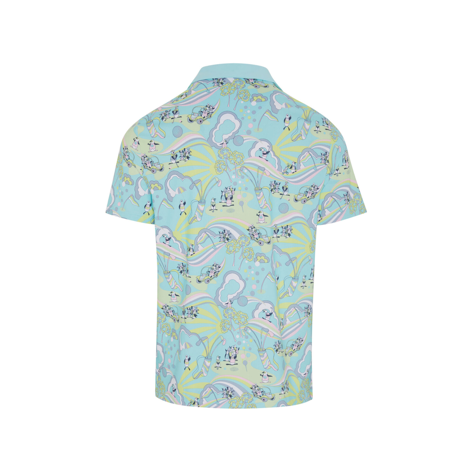 Orignal Penguin Original Penguin 60's Heritage Print Polo - Tanager Turquoise