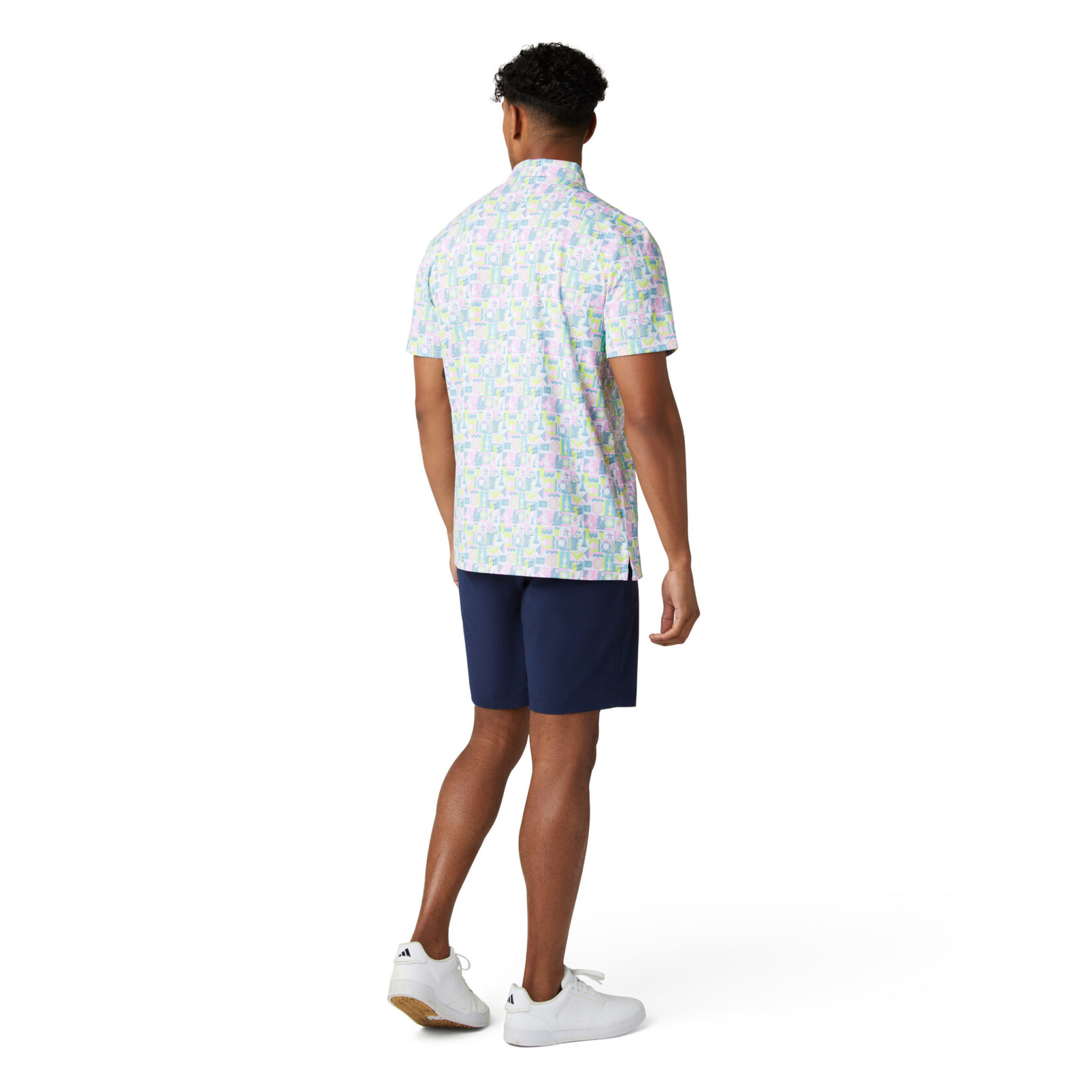 Orignal Penguin Original Penguin Pete's Game Grid Print Polo - Bright White