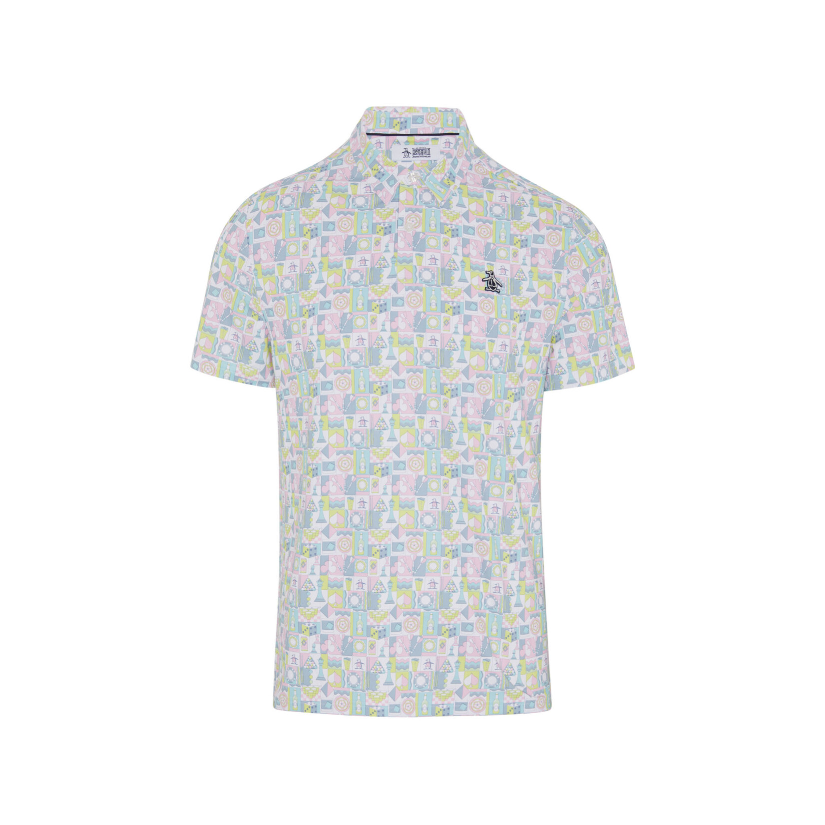 Original Penguin Original Penguin Pete's Game Grid Print Polo - Bright White