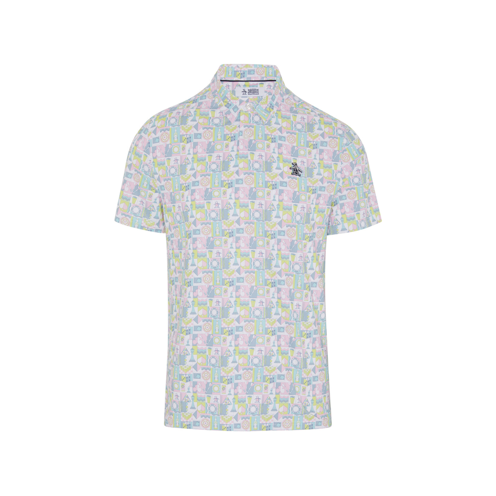 Orignal Penguin Original Penguin Pete's Game Grid Print Polo - Bright White