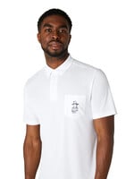 Original Penguin Original Penguin Quiet Please Graphic Oxford Polo - Bright White