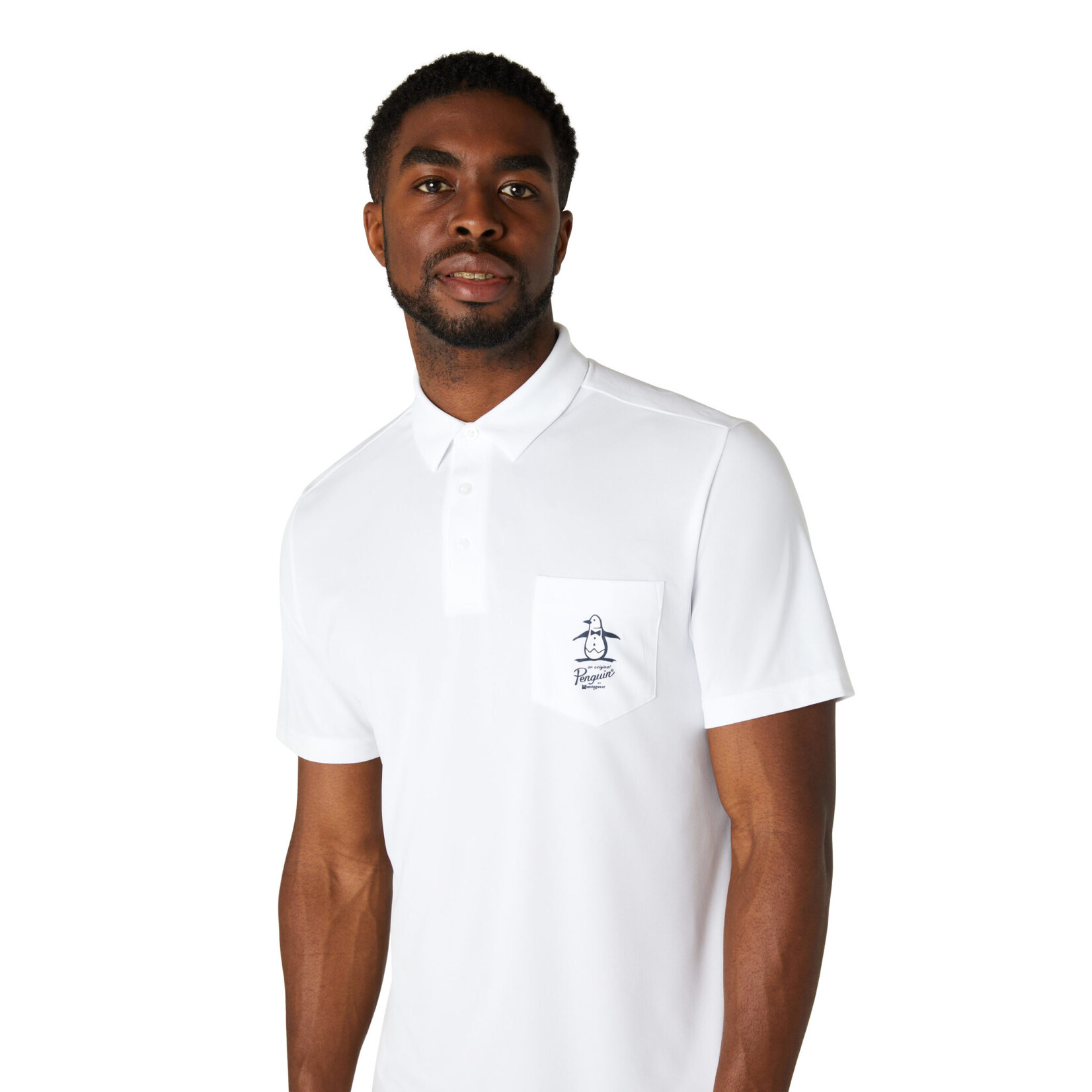 Original Penguin Original Penguin Quiet Please Graphic Oxford Polo - Bright White