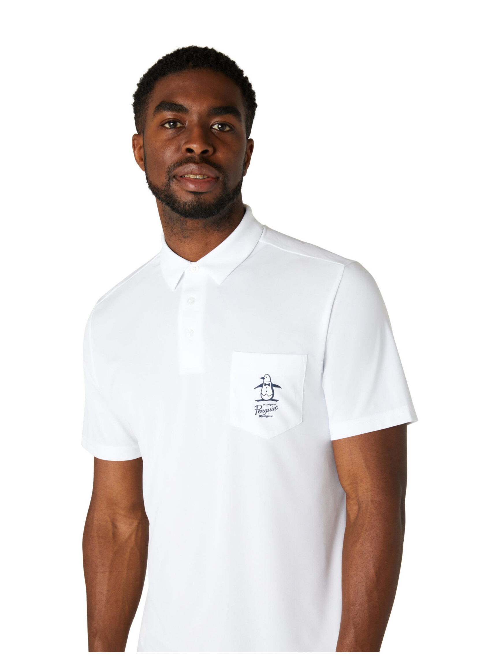 Original Penguin Original Penguin Quiet Please Graphic Oxford Polo - Bright White