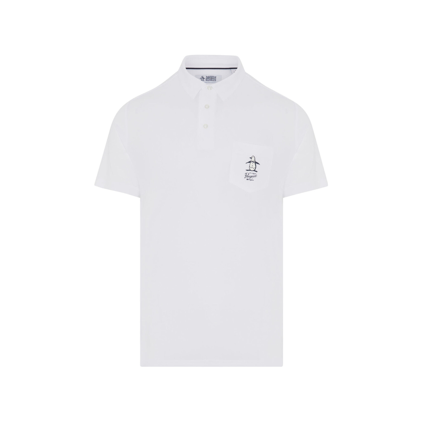 Orignal Penguin Original Penguin Quiet Please Graphic Oxford Polo - Bright White