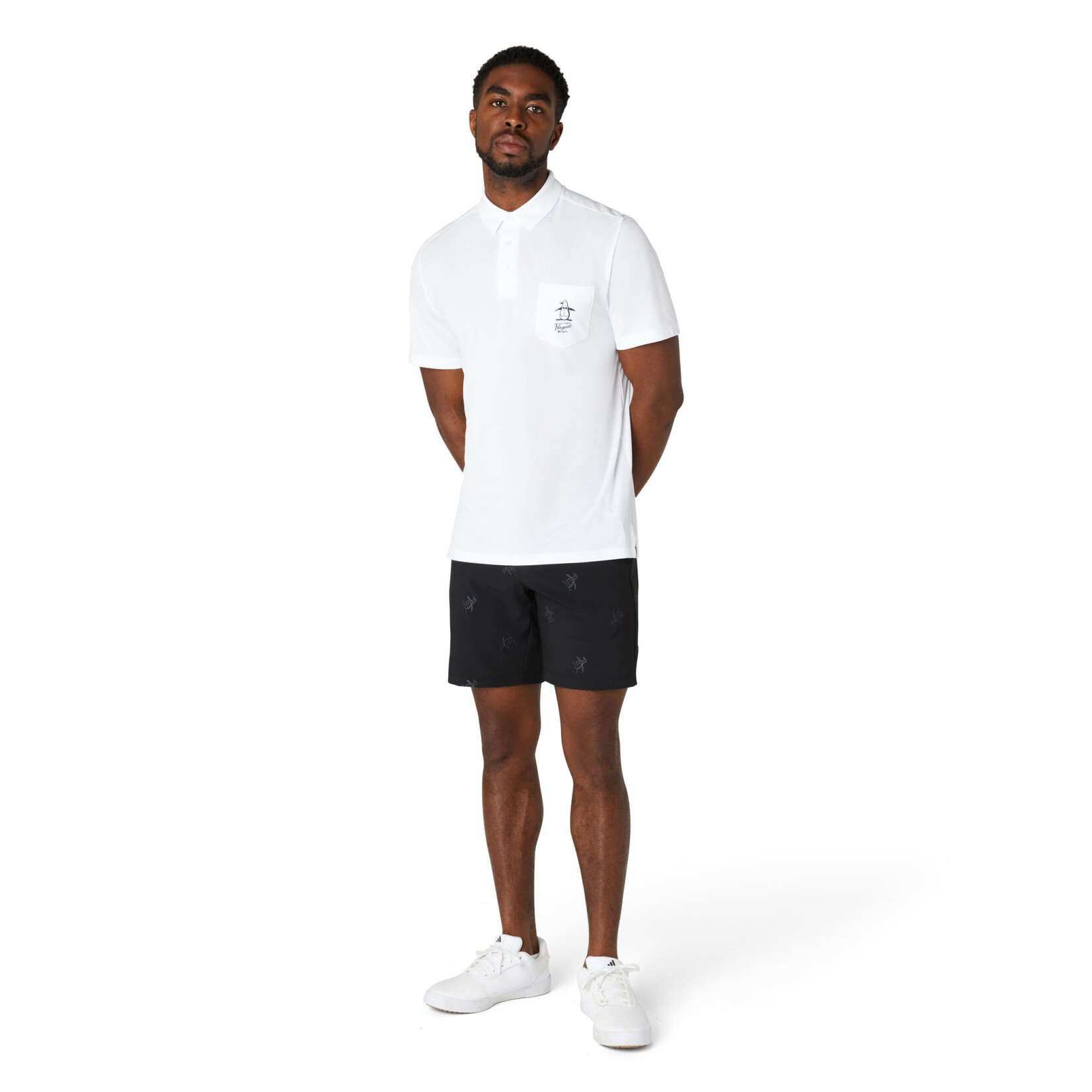 Orignal Penguin Original Penguin Quiet Please Graphic Oxford Polo - Bright White