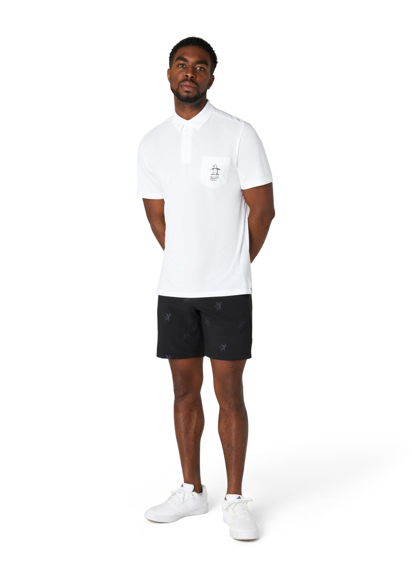 Original Penguin Original Penguin Quiet Please Graphic Oxford Polo - Bright White