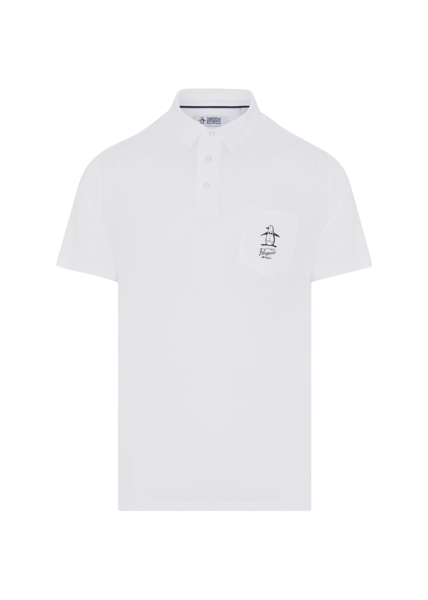 Original Penguin Original Penguin Quiet Please Graphic Oxford Polo - Bright White