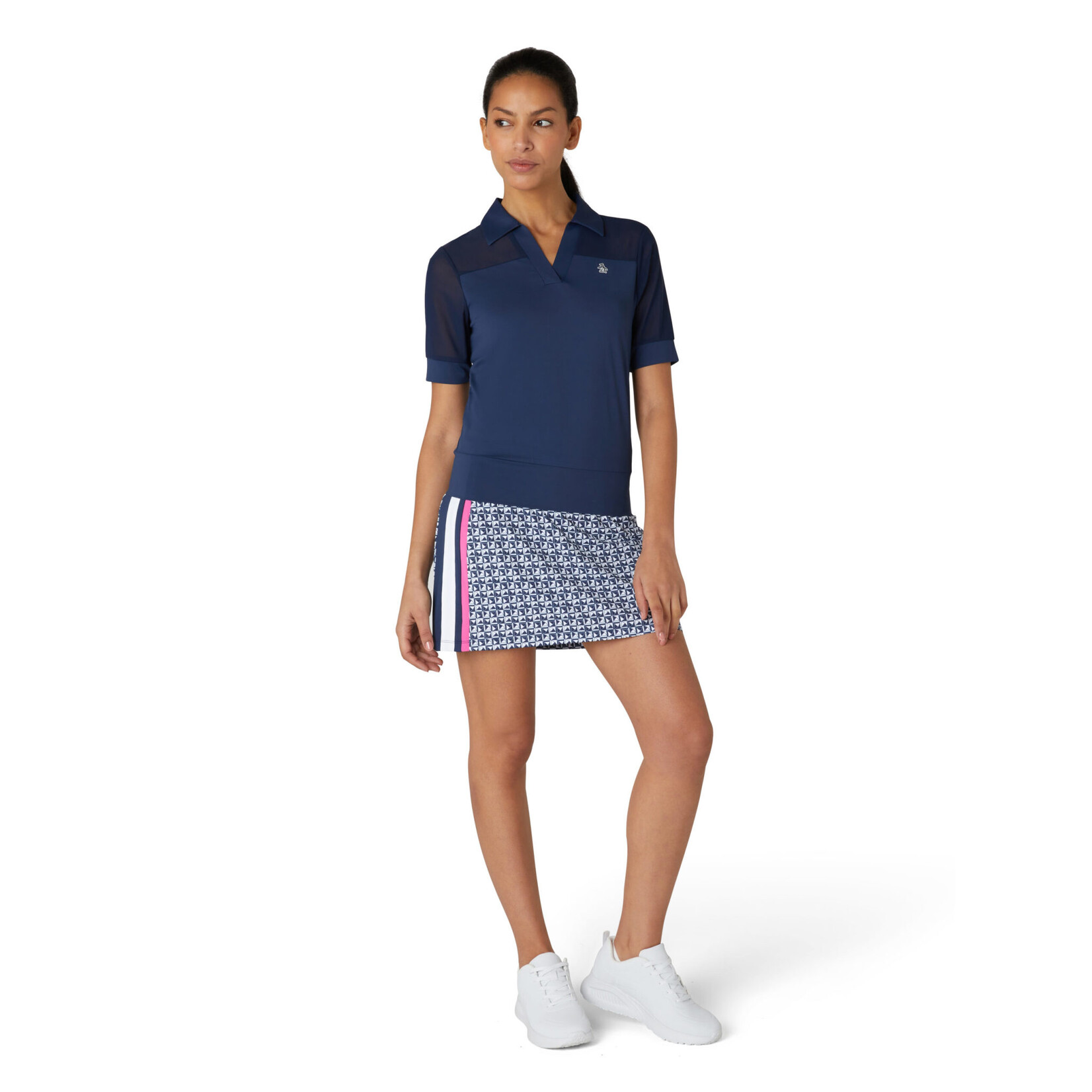 Original Penguin Original Penguin 1/2 Sleeve Mesh Blocked Polo - Black Iris