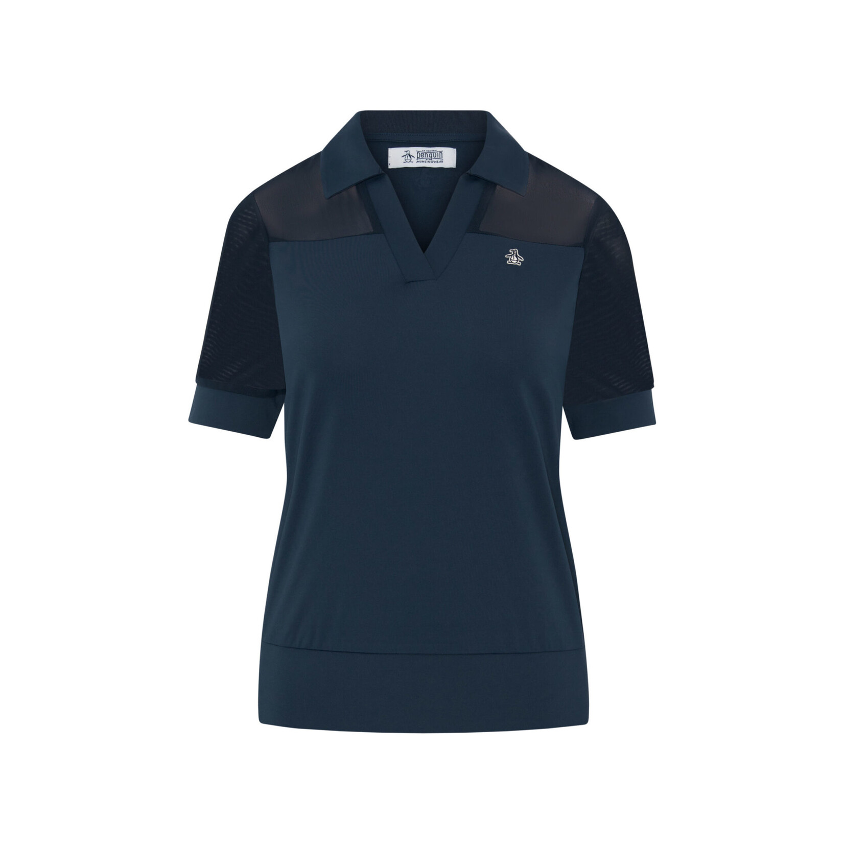 Original Penguin Original Penguin 1/2 Sleeve Mesh Blocked Polo - Black Iris