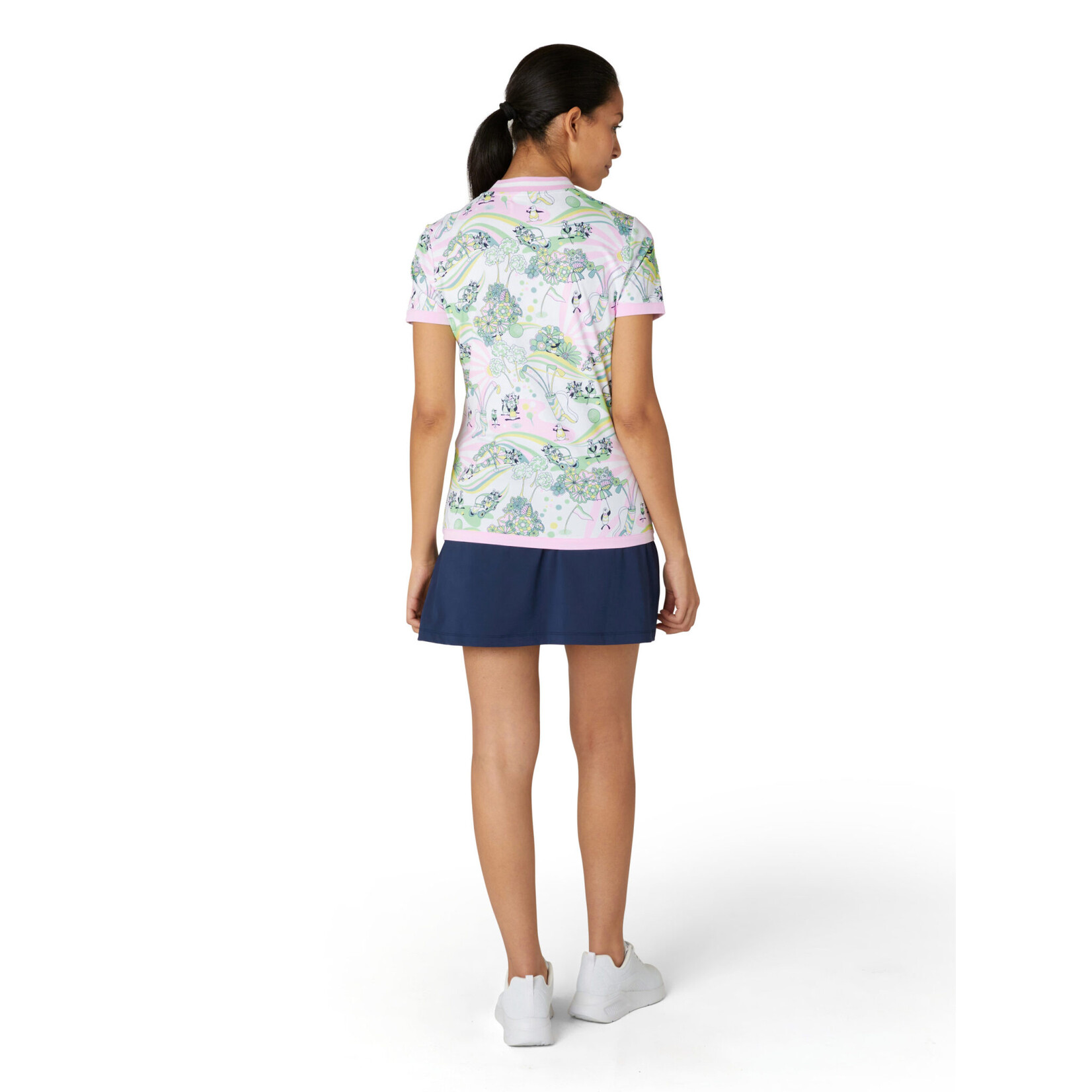 Original Penguin Original Penguin Groovy Pete Printed Zip Polo - Bright White