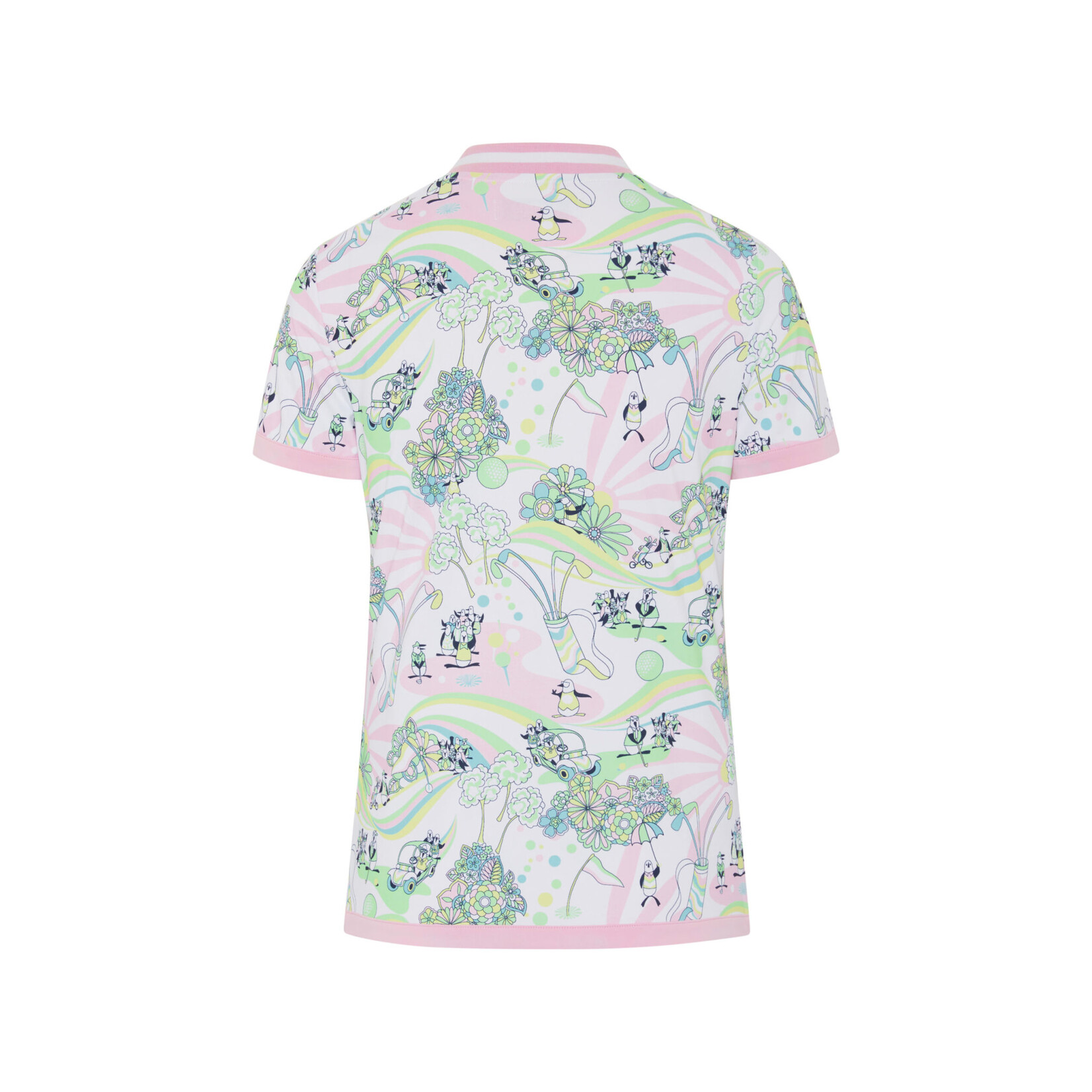 Original Penguin Original Penguin Groovy Pete Printed Zip Polo - Bright White
