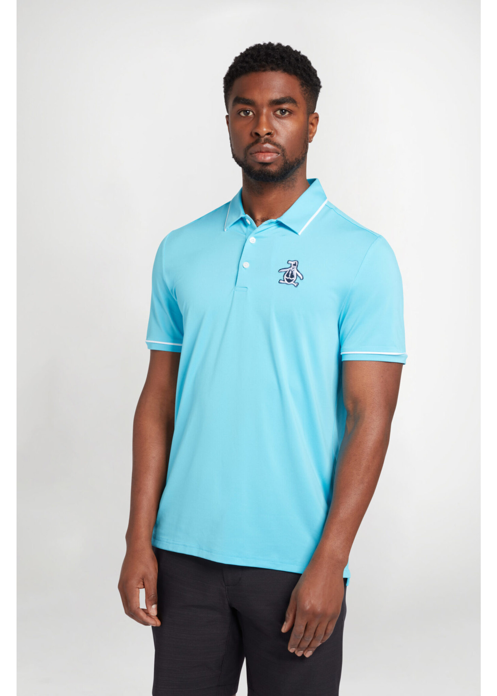 Original Penguin Original Penguin New Heritage Polo /w Large Pete Logo - Aquarius