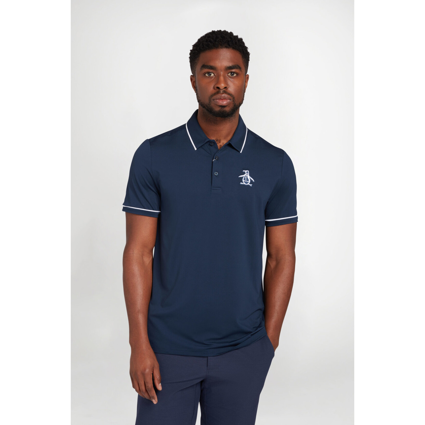 Original Penguin Original Penguin New Heritage Polo /w Large Pete Logo - Black Iris
