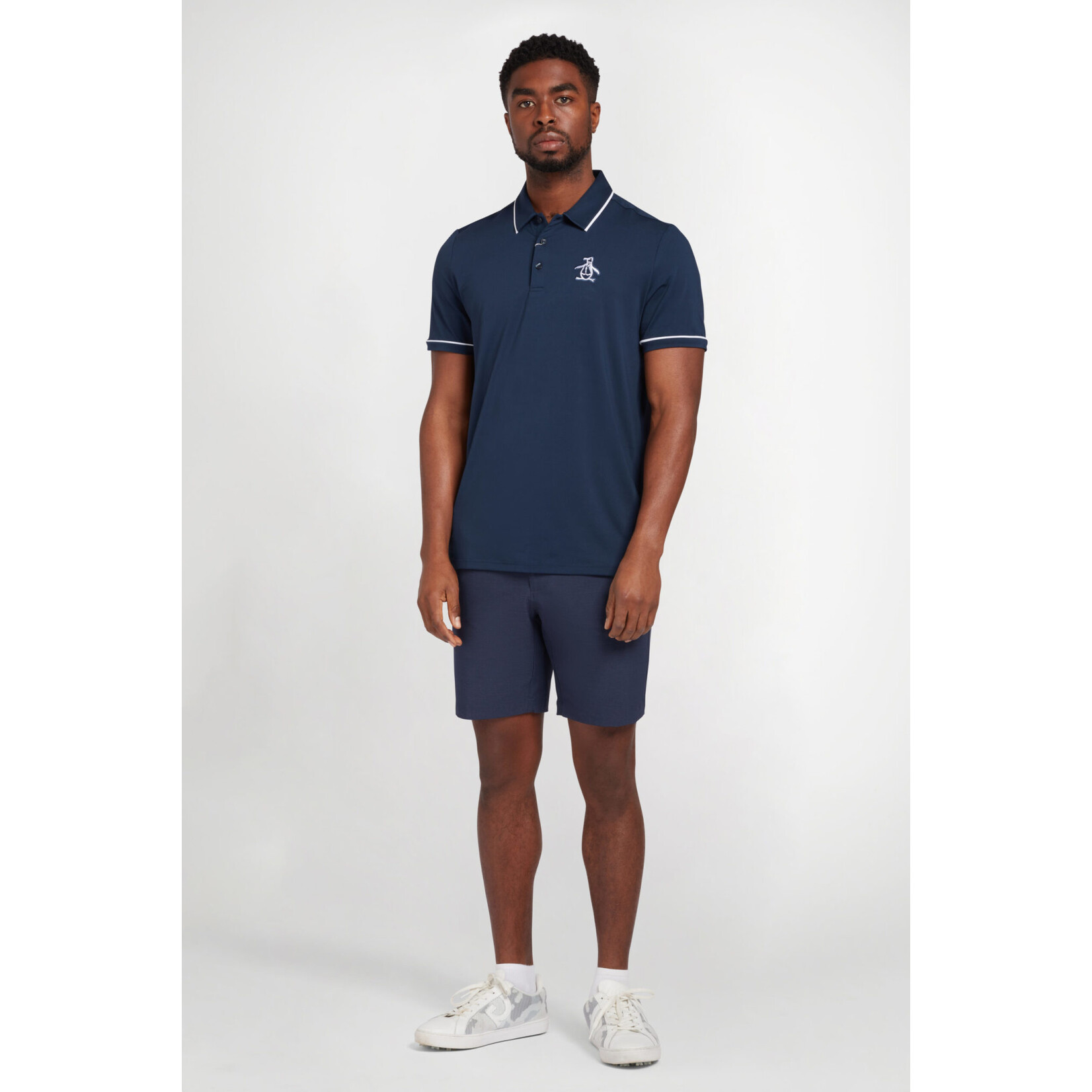 Original Penguin Original Penguin New Heritage Polo /w Large Pete Logo - Black Iris