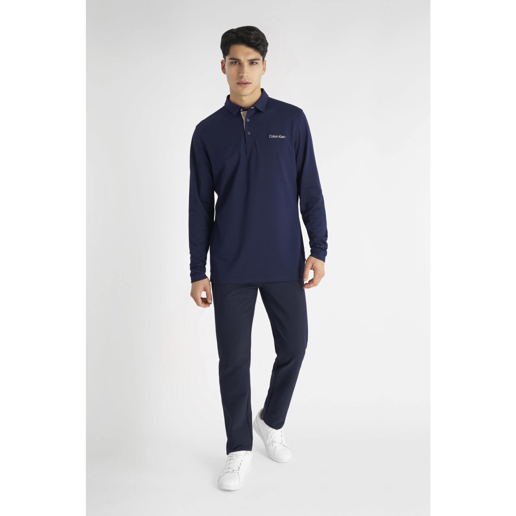 Calvin Klein Calvin Klein Medina Longsleeve Polo - Evening Blue Marl