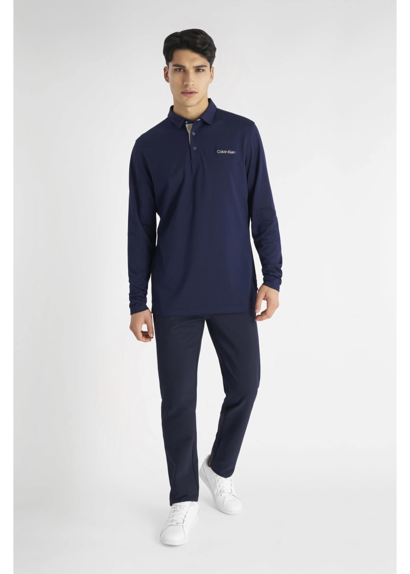 Calvin Klein Calvin Klein Medina Longsleeve Polo - Evening Blue Marl