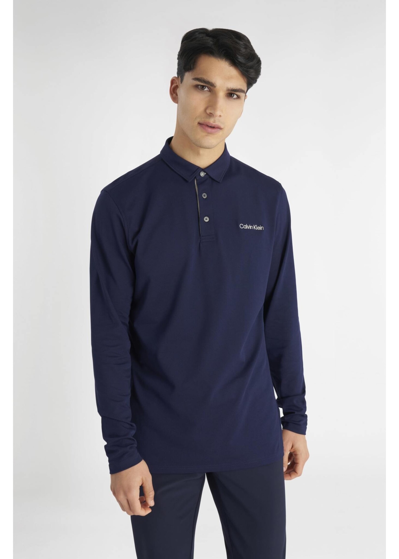 Calvin Klein Calvin Klein Medina Longsleeve Polo - Evening Blue Marl
