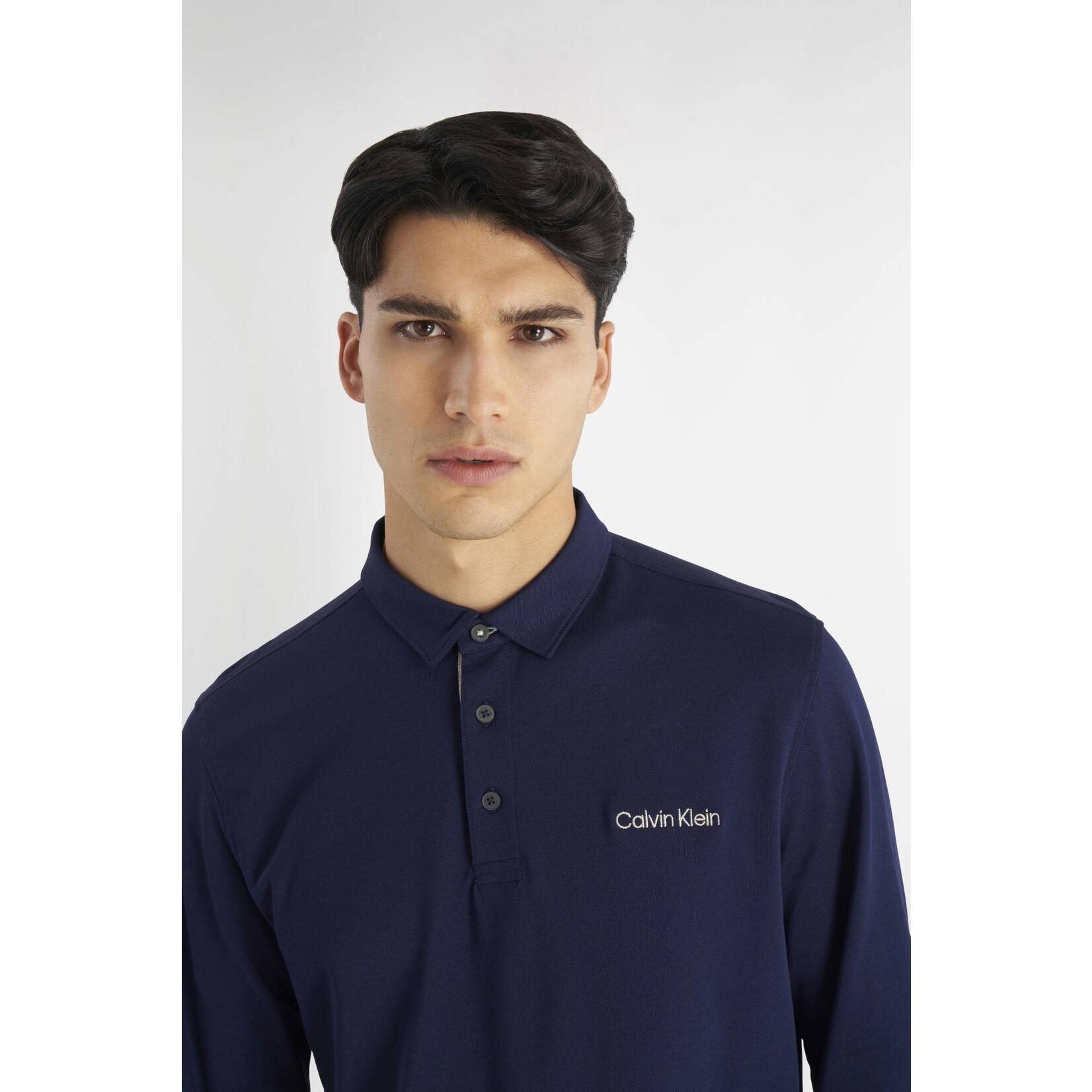 Calvin Klein Calvin Klein Medina Longsleeve Polo - Evening Blue Marl