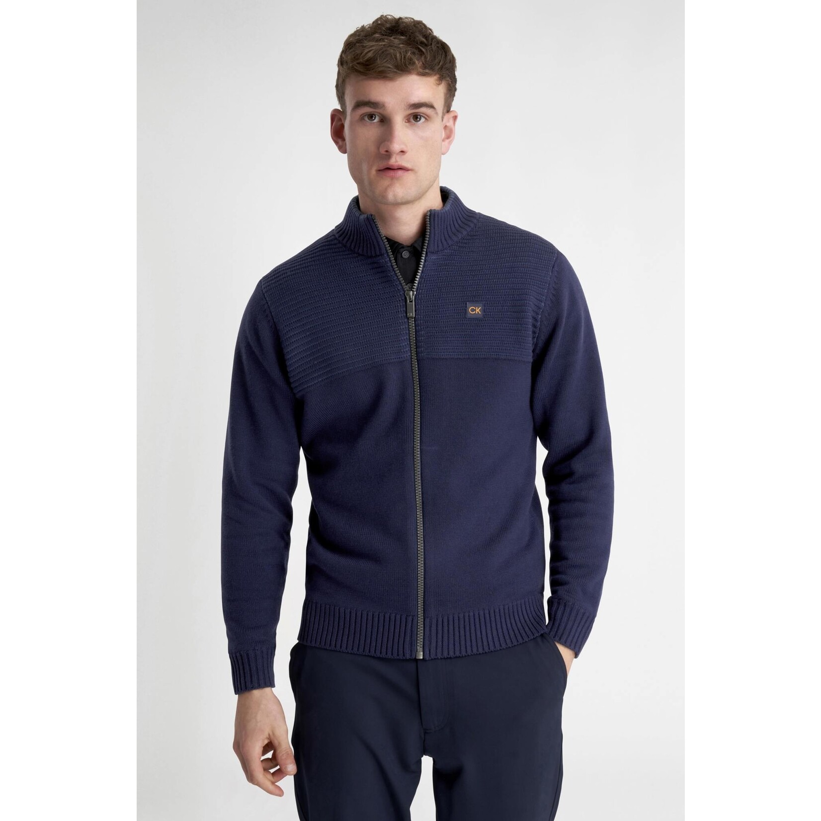 Calvin Klein Calvin Klein Oak Creek Full Zip Lined Sweater - Evening Blue