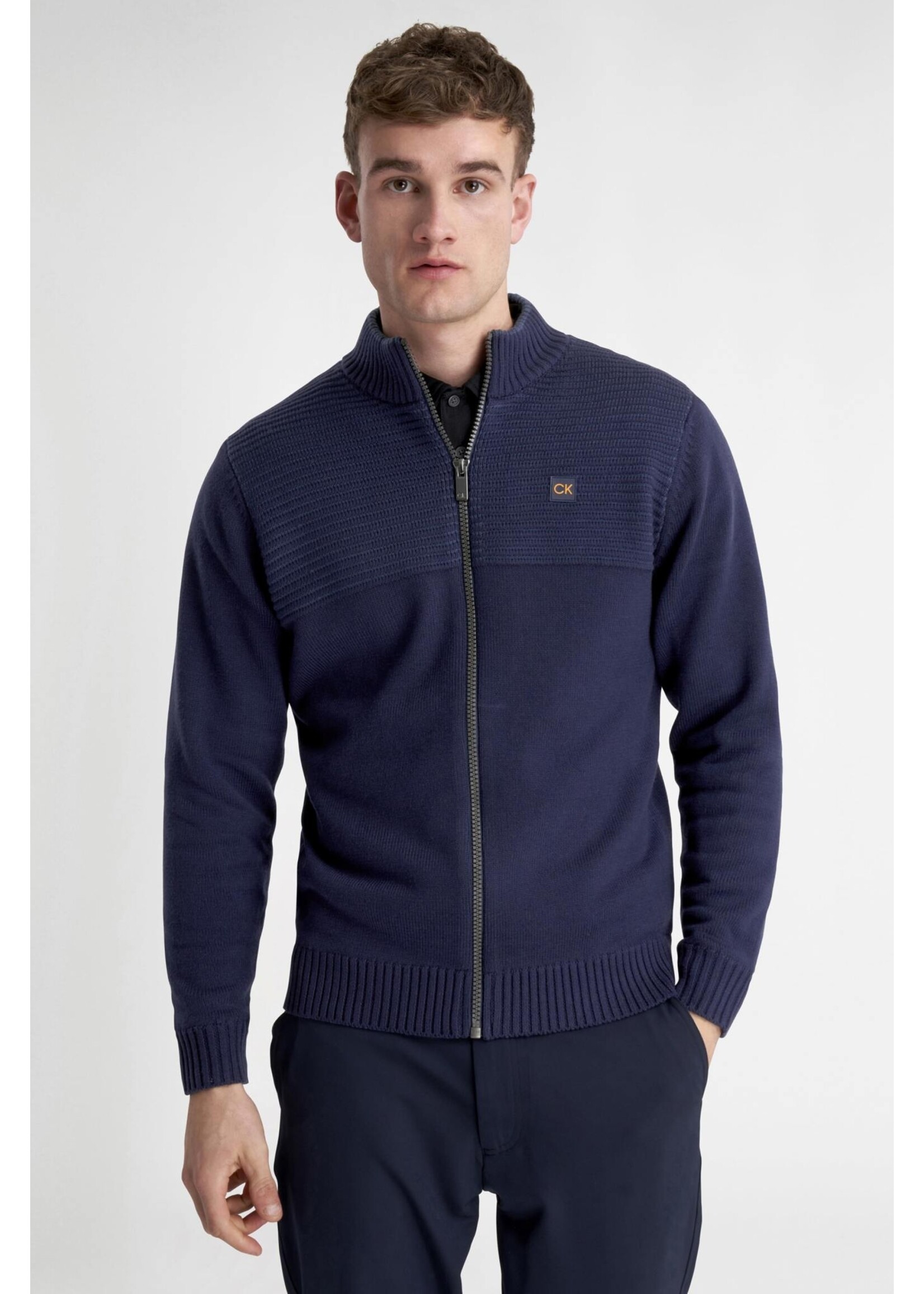 Calvin Klein Calvin Klein Oak Creek Full Zip Lined Sweater - Evening Blue