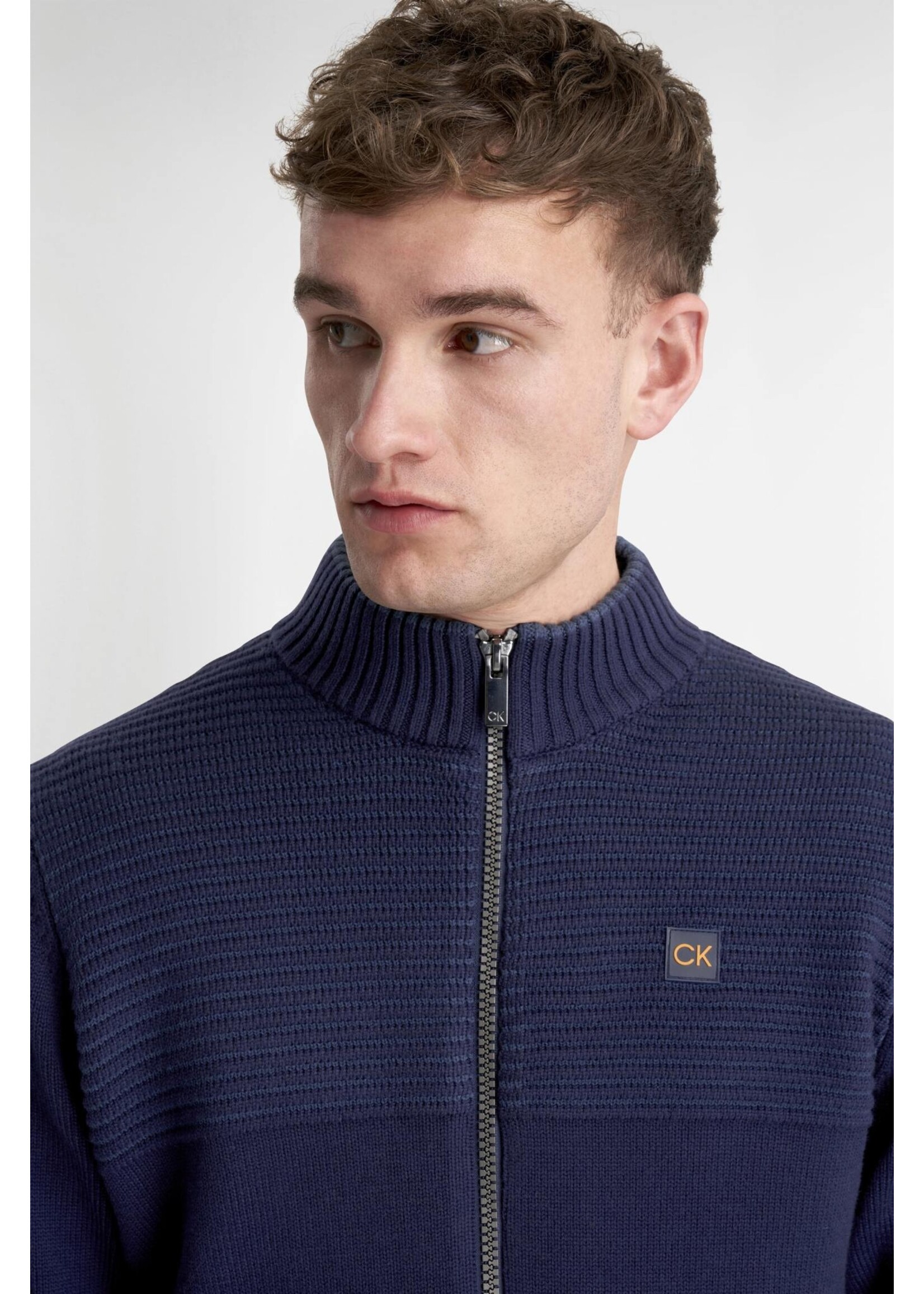 Calvin Klein Calvin Klein Oak Creek Full Zip Lined Sweater - Evening Blue