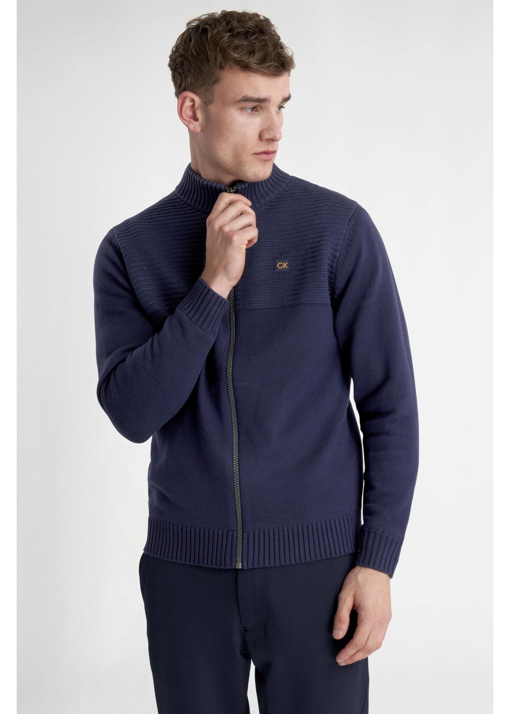 Calvin Klein Calvin Klein Oak Creek Full Zip Lined Sweater - Evening Blue