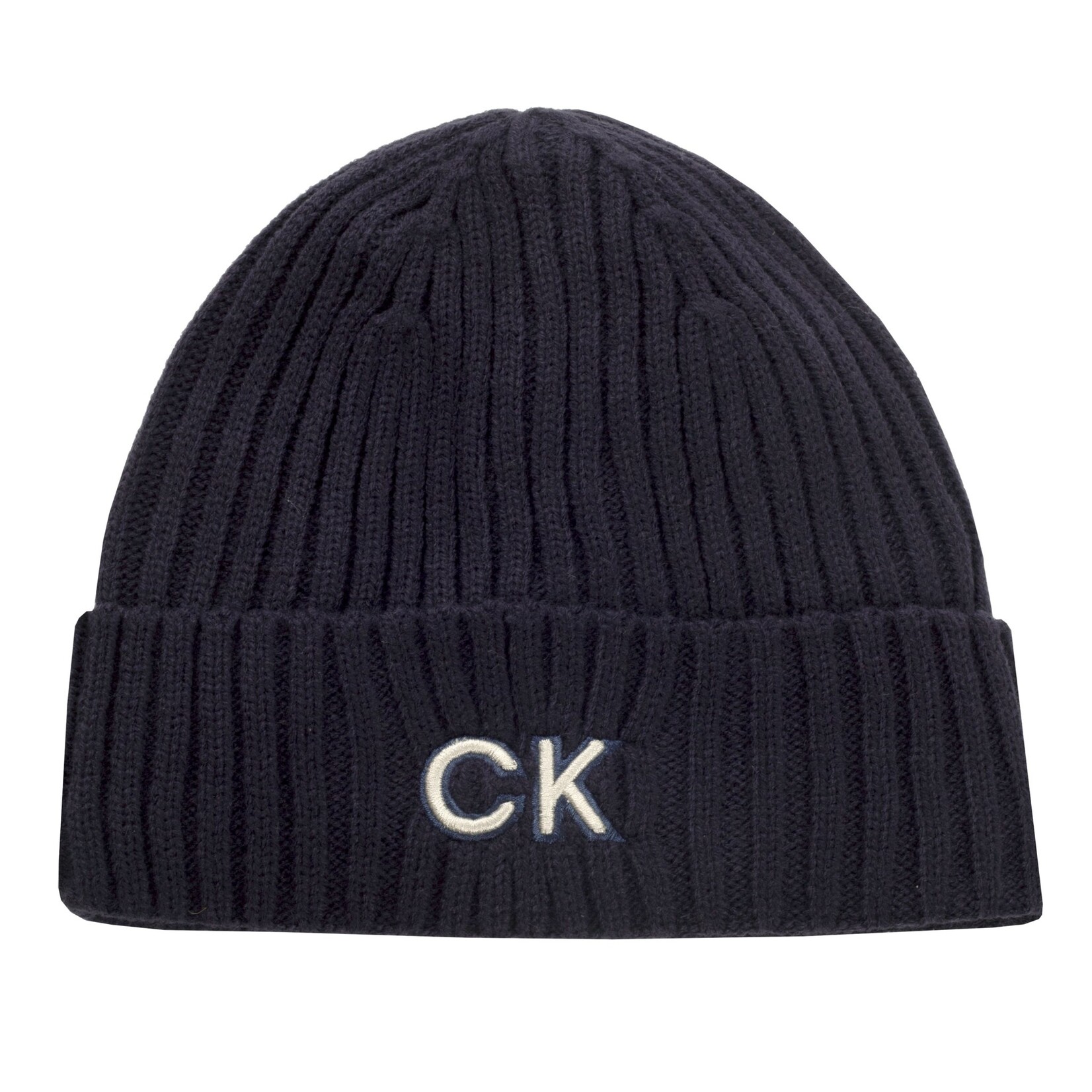 Calvin Klein Calvin Klein Ribbed Knit Beanie HD Embroided - Evening Blue
