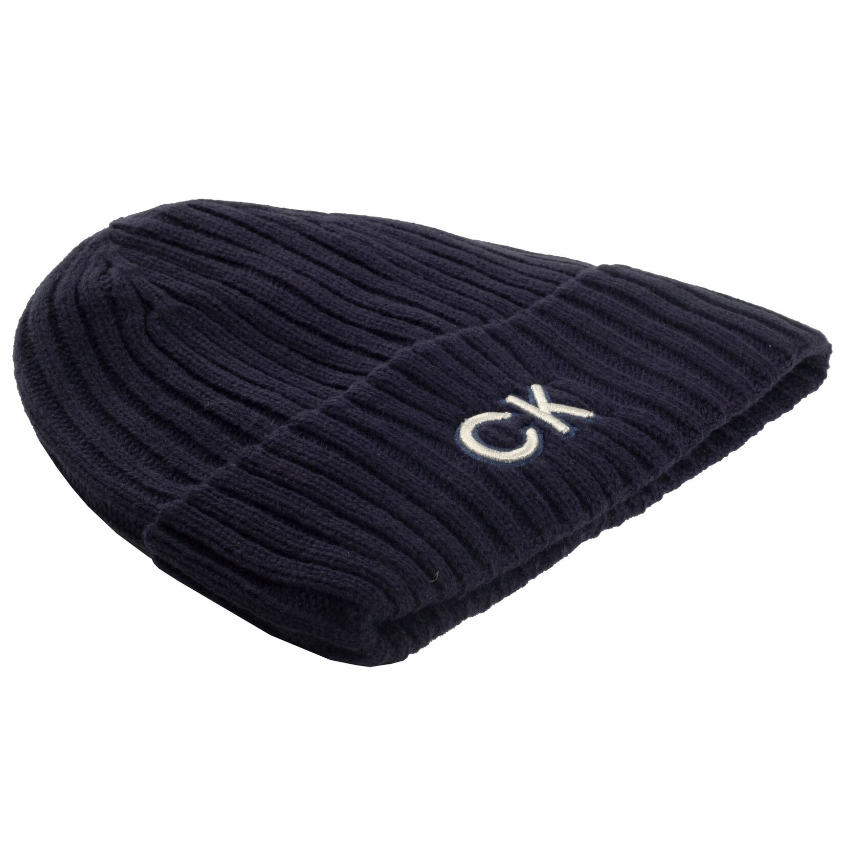 Calvin Klein Calvin Klein Ribbed Knit Beanie HD Embroided - Evening Blue